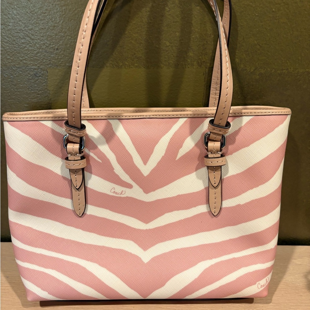 Coach Peyton Zebra Print Small Tote